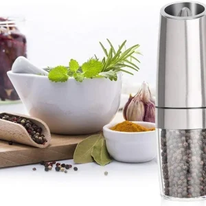 LED Automatic Electric Gravity Salt Pepper Grinder Mill Adjustable Coarseness US